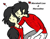 Dibujo Marshall Lee y Marceline pintado por placata