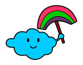 Dibujo Nube con arcoiris pintado por richu