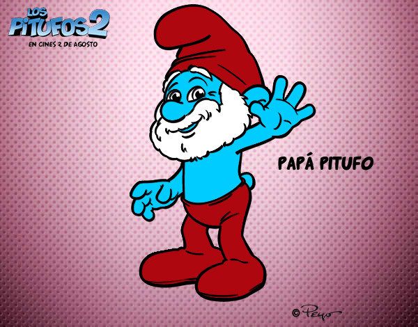 Dibujo Papá Pitufo pintado por aroita2013