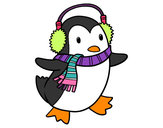 Dibujo Pingüino con bufanda pintado por zara2358