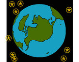 Dibujo Planeta Tierra pintado por yuki 