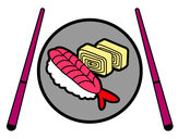 Dibujo Plato de Sushi pintado por Meli23