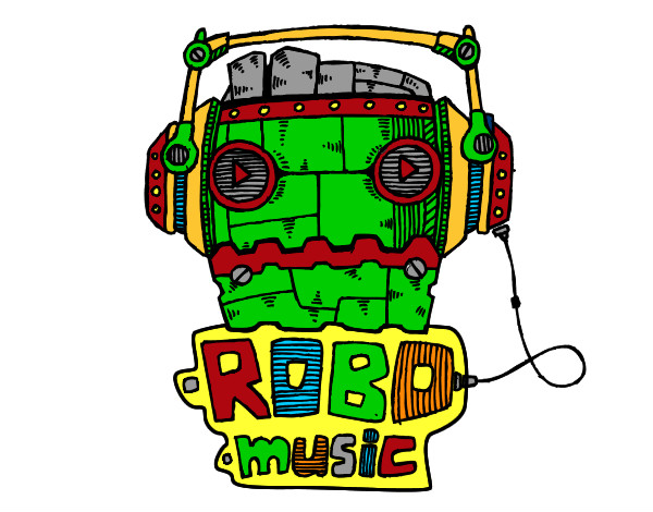 Dibujo Robot music pintado por germax