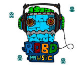 Dibujo Robot music pintado por mikez