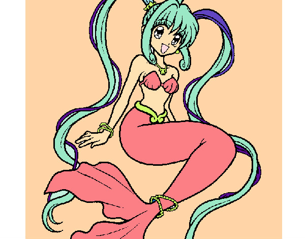 Dibujo Sirena con perlas pintado por zusu 