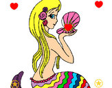 Dibujo Sirena y perla pintado por lucia-