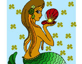 Dibujo Sirena y perla pintado por yireth