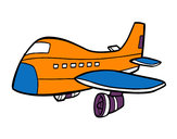 Dibujo Avión comercial pintado por ivandibujo