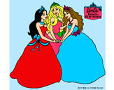 Dibujo Barbie y sus amigas princesas pintado por pekke