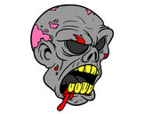 Dibujo Cabeza de zombi pintado por lampa 