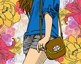 Dibujo Chica con bolso pintado por sisijone