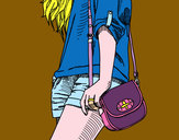 Dibujo Chica con bolso pintado por Vilu22