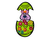 Dibujo Conejito en un huevo de pascua pintado por 3128