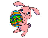 Dibujo Conejo con huevo de pascua pintado por babbyblue