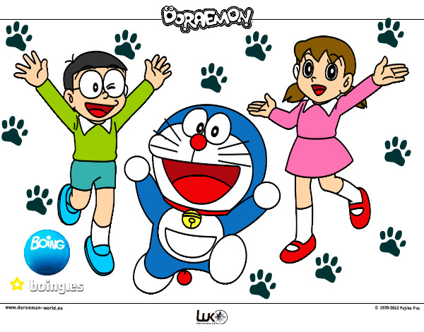 Dibujo Doraemon y amigos pintado por jakee