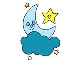 Dibujo Luna y estrellas pintado por chuliss