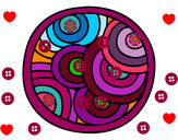 Dibujo Mandala circular pintado por jesuskatsu