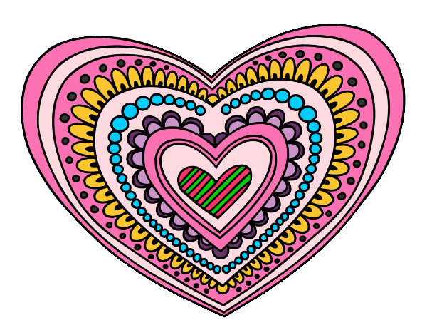 Dibujo Mandala corazón pintado por annsita
