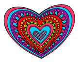 Dibujo Mandala corazón pintado por jaz2303