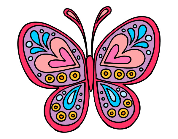 Mandala mariposa pintado por annsita. www.dibujos.net. 