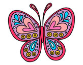 Dibujo Mandala mariposa pintado por annsita