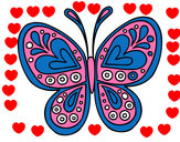 Dibujo Mandala mariposa pintado por holanb