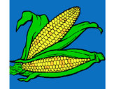 Dibujo Mazorca de maíz pintado por elebagon