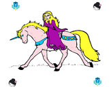 Dibujo Princesa en unicornio pintado por johana743