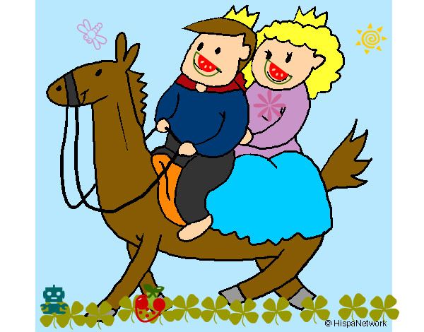 Dibujo Príncipes a caballo pintado por maria2784