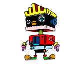 Dibujo Robot con cresta pintado por Chiri