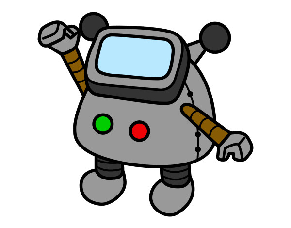 Dibujo Robot saludando pintado por davitd