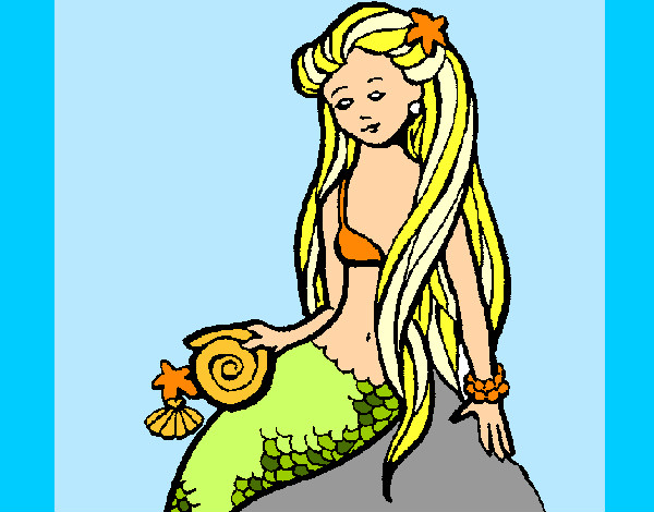 Dibujo Sirena con caracola pintado por Marta230