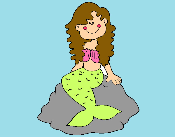 Dibujo Sirena sentada en una roca pintado por Marta230