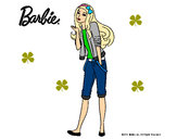 Dibujo Barbie con look casual pintado por Nereals