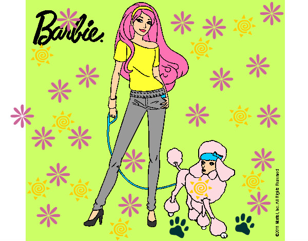 Dibujo Barbie con look moderno pintado por yulu