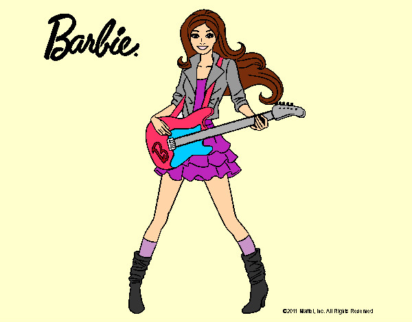Dibujo Barbie guitarrista pintado por Nereals