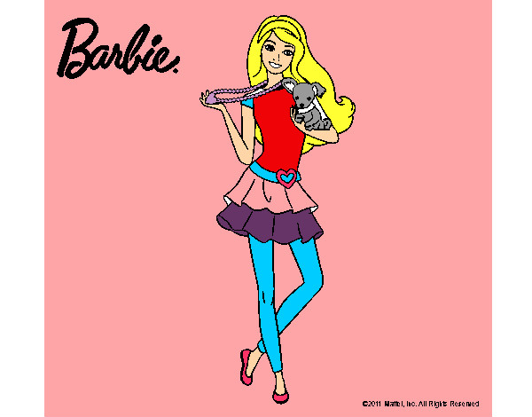 Dibujo Barbie y su mascota pintado por Mayliazul