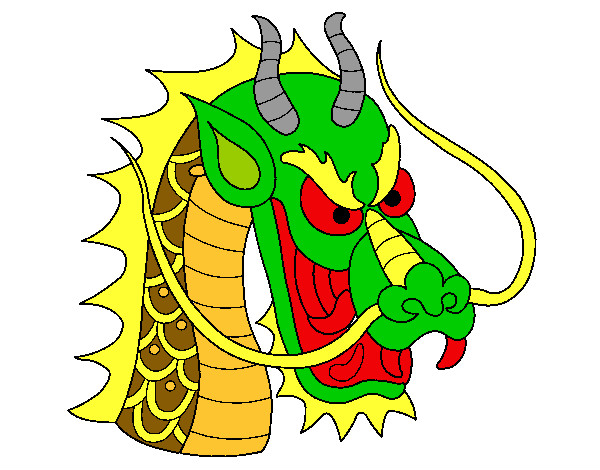 Dibujo Cabeza de dragón 1 pintado por diego179