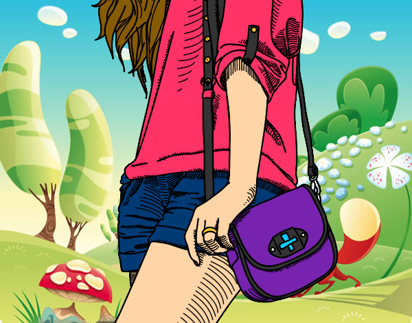 Dibujo Chica con bolso pintado por Nereals