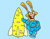 Dibujo Conejo astronauta pintado por irenelktsa