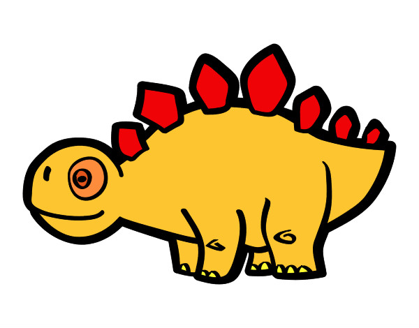 Dibujo Estegosaurio joven pintado por palitroche