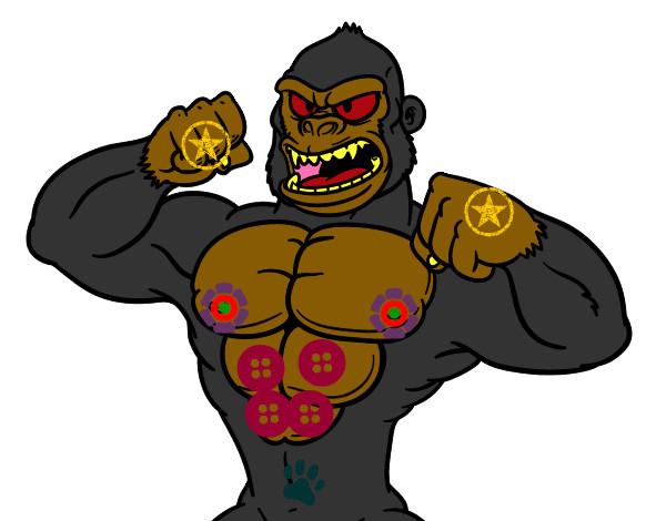 Dibujo Gorila fuerte pintado por jesuspedro