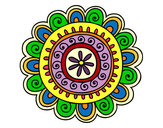 Dibujo Mandala alegre pintado por flosebrog
