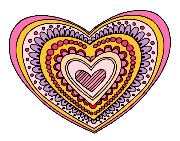Dibujo Mandala corazón pintado por HeeLaa