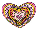 Dibujo Mandala corazón pintado por HeeLaa