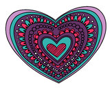 Dibujo Mandala corazón pintado por holanb