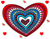 Dibujo Mandala corazón pintado por vale060959