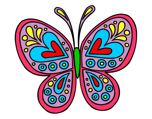Dibujo Mandala mariposa pintado por biaani9