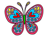 Dibujo Mandala mariposa pintado por biaani9
