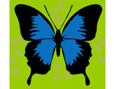 Dibujo Mariposa con alas negras pintado por holanb